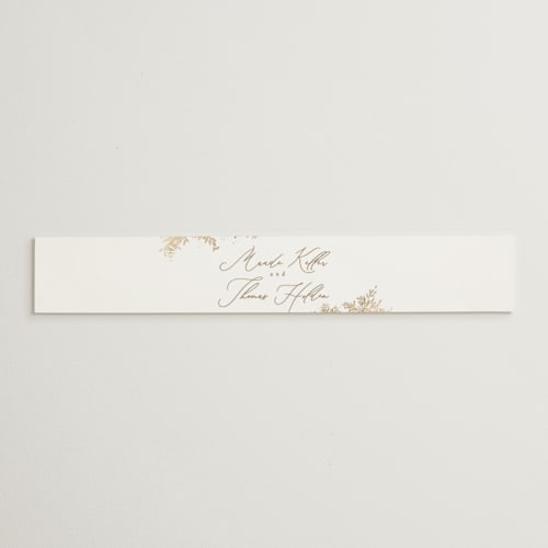 This is a porcelain belly bands with foil pressed by Leah Bisch called reflection printing on signature text in belly band