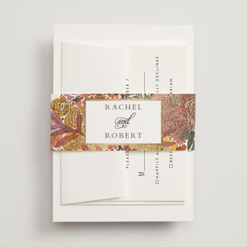 This is a amber belly bands with foil pressed by Alexandra Dzh called autumn flowers printing on signature text in belly band