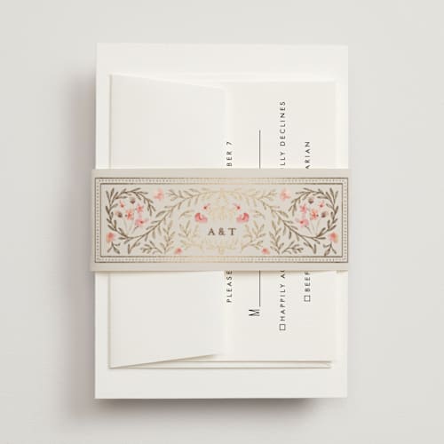 This is a versailles belly bands with foil pressed by Claudia Orengo called victorian printing on signature text in belly band