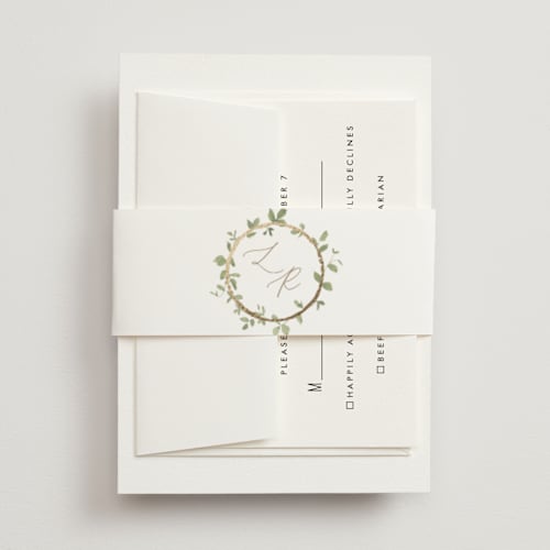 This is a ivy belly bands with foil pressed by Everett Paper Goods called canopy printing on signature text in belly band