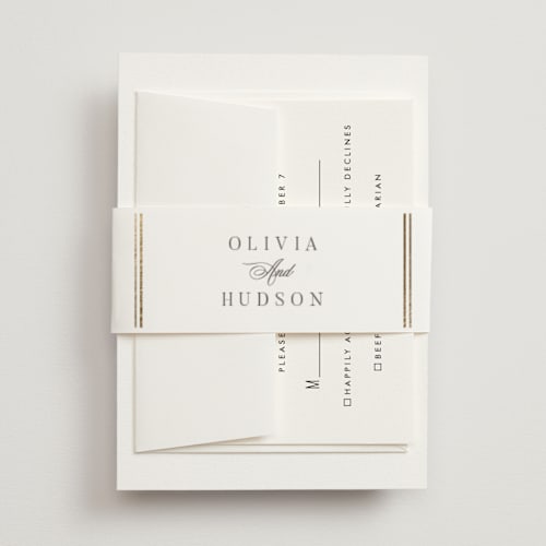 This is a pearl belly bands with foil pressed by Nicole Walsh called classic elegance printing on signature text in belly band