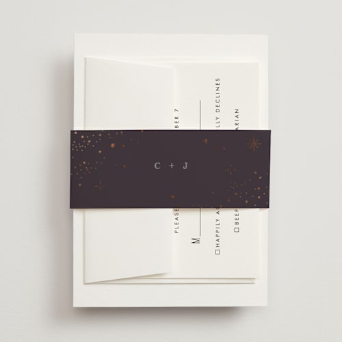 This is a twilight belly bands with foil pressed by Baumbirdy called north printing on signature text in belly band