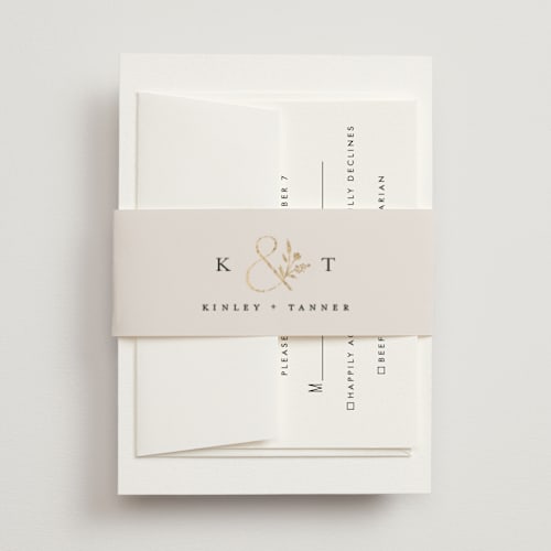 This is a cotton belly bands with foil pressed by Jennifer Postorino called wildflower printing on signature text in belly band