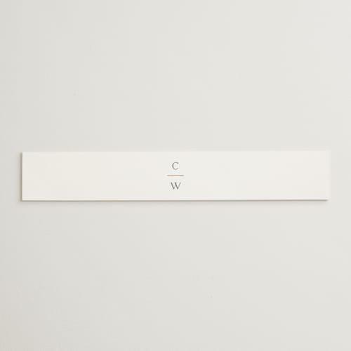 This is a cotton belly bands with foil pressed by Stacey Meacham called understated elegance printing on signature text in belly band