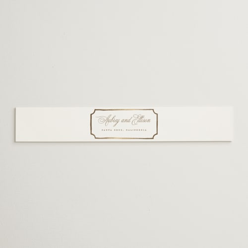 This is a pearl belly bands with foil pressed by Leah Bisch called monogram in leaves printing on signature text in belly band