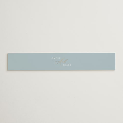 This is a dusty blue belly bands with foil pressed by Angela Thompson called delicacy printing on signature text in belly band