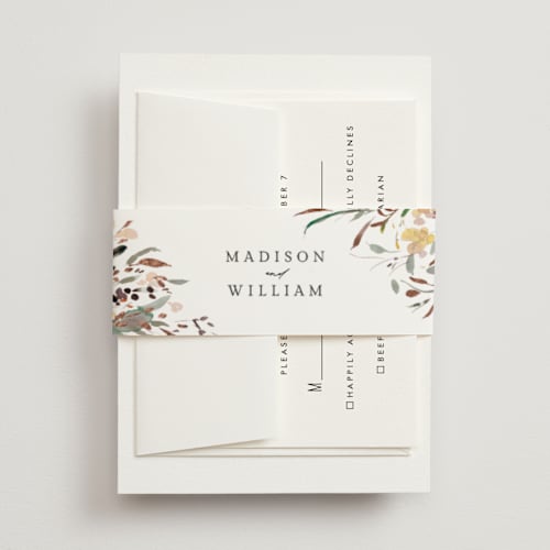 This is a garden belly bands with foil pressed by Itsy Belle Studio called undone printing on signature text in belly band