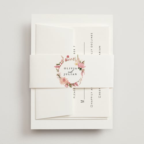 This is a blush belly bands with foil pressed by Susan Moyal called lush printing on signature text in belly band