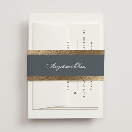 This is a quartz belly bands with foil pressed by Kristie Kern called the ritz printing on signature text in belly band