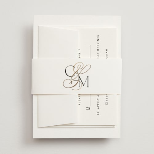 This is a silk belly bands with foil pressed by Kelly Schmidt called golden ampersand printing on signature text in belly band