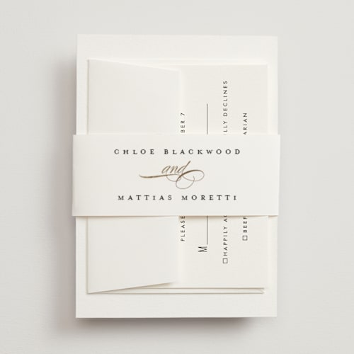 This is a linen belly bands with foil pressed by Erica Krystek called timeless printing on signature text in belly band