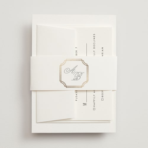 This is a mist belly bands with foil pressed by Sarah Brown called formally printing on signature text in belly band