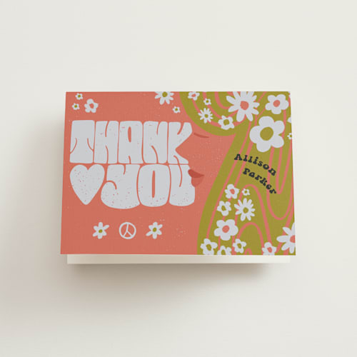 This is a azalea wedding thank you cards with standard by Jenna Holcomb called wild child printing on strathmore in standard
