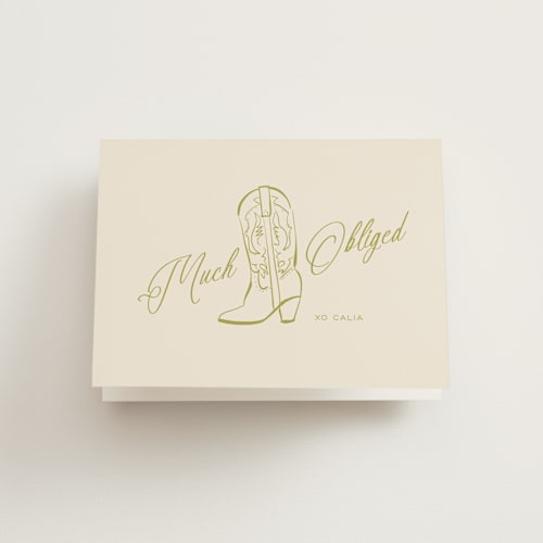 This is a island citrus wedding thank you cards with standard by Ani Somi called calia printing on strathmore in standard
