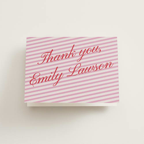 This is a peony wedding thank you cards with standard by Jennifer Elizabeth Johnson called sip and sway printing on strathmore in standard