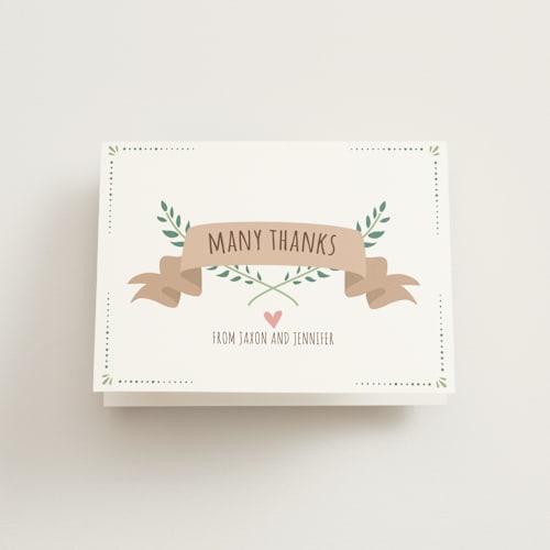 This is a chocolate wedding thank you cards with standard by Jennifer Bianchi called natural romance printing on strathmore in standard