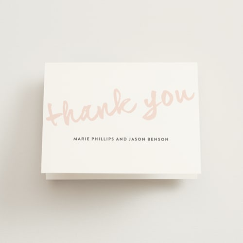 This is a cotton candy wedding thank you cards with standard by Roxy Cervantes called simply sweet printing on strathmore in standard
