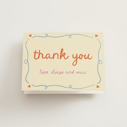 This is a verona wedding thank you cards with standard by Stephanie Heinrich Godbout called cin cin printing on strathmore in standard
