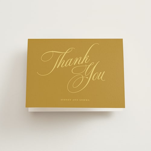 This is a island citrus wedding thank you cards with standard by Morgan Kendall called bloom printing on strathmore in standard