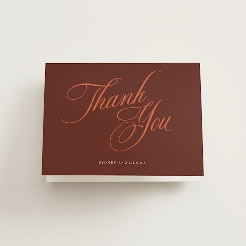 This is a poppy wedding thank you cards with standard by Morgan Kendall called bloom printing on strathmore in standard