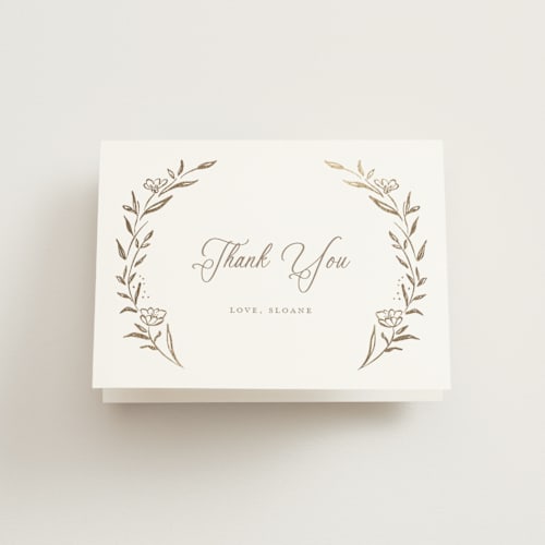 This is a ice wedding thank you cards with foil pressed by chocomocacino called manouti printing on strathmore in standard