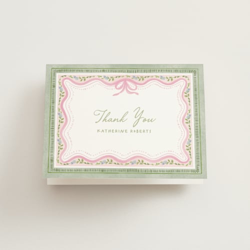 This is a garden glory bridal shower thank you cards with standard by Creo Study called bride to be printing on strathmore in standard