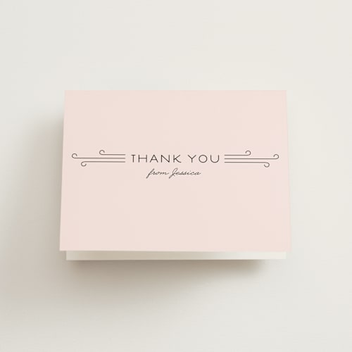 This is a orange bridal shower thank you cards with standard by Serenity Avenue called bliss printing on strathmore in standard