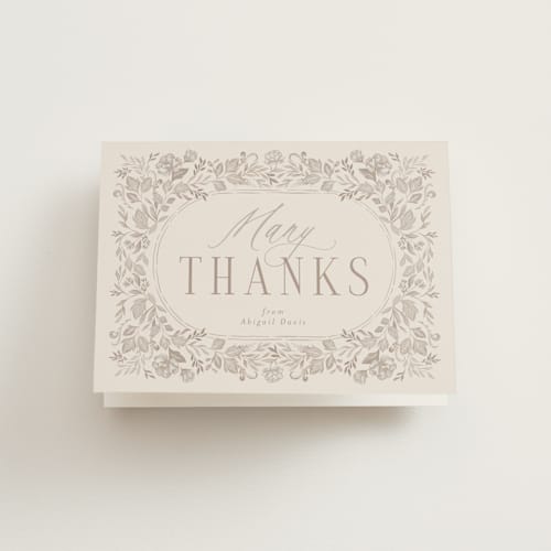 This is a fawn bridal shower thank you cards with standard by Joanna Griffin called french blue printing on strathmore in standard