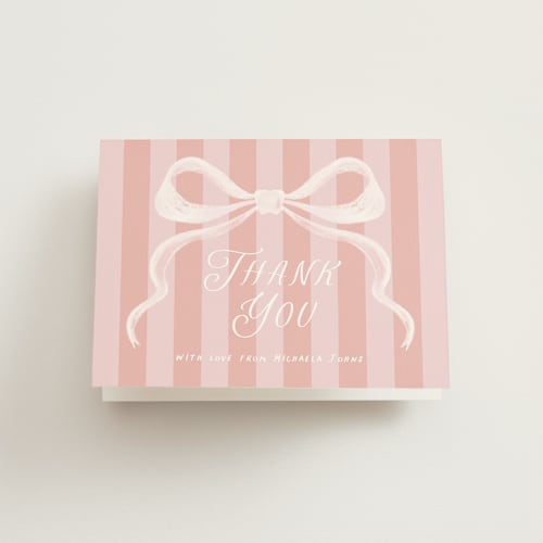 This is a flamingo bridal shower thank you cards with standard by chocomocacino called cupolini printing on strathmore in standard