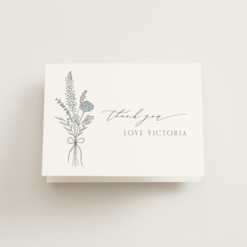 This is a garden bridal shower thank you cards with standard by Kelly Schmidt called botanical printing on strathmore in standard