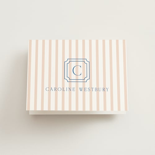 This is a coral bridal shower thank you cards with standard by Erin German called preppy printing on strathmore in standard