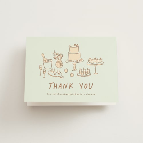 This is a ivy bridal shower thank you cards with standard by chocomocacino called atherina printing on strathmore in standard