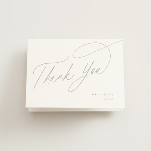This is a coconut bridal shower thank you cards with standard by Joanna Griffin called minimal printing on strathmore in standard
