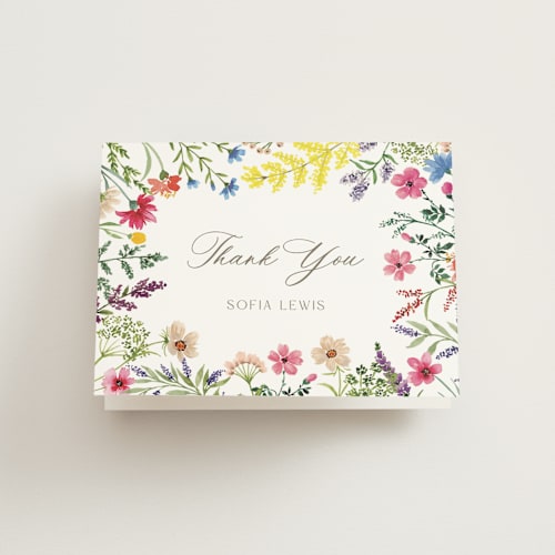 This is a garden bridal shower thank you cards with standard by Yaling Hou Suzuki called the conservatory printing on strathmore in standard