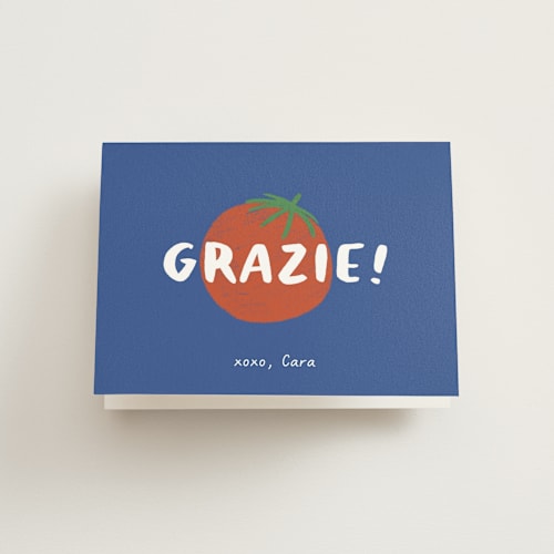 This is a capri bridal shower thank you cards with standard by Julia Starr called buon appetito! printing on strathmore in standard