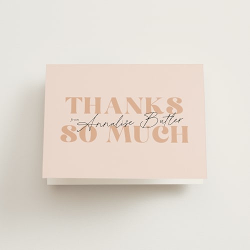 This is a petal bridal shower thank you cards with standard by Sandra Picco Design called let's brunch printing on strathmore in standard