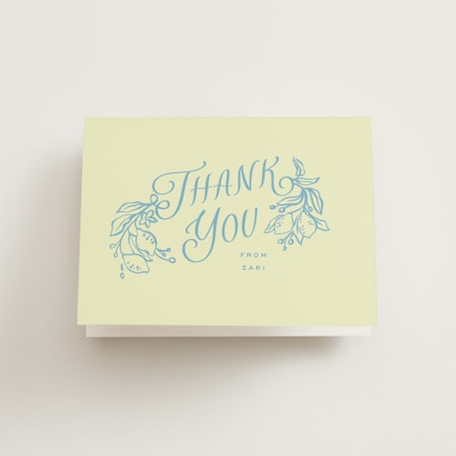 This is a lemonade bridal shower thank you cards with standard by Pati Cascino called that's amore printing on strathmore in standard