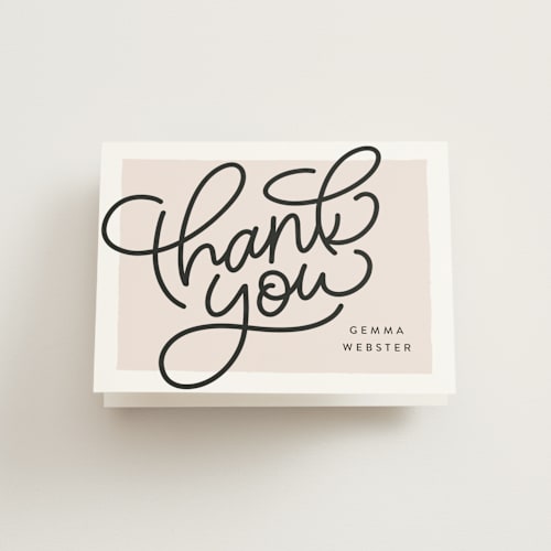 This is a blush bridal shower thank you cards with standard by Lea Delaveris called brunch for the bride printing on strathmore in standard