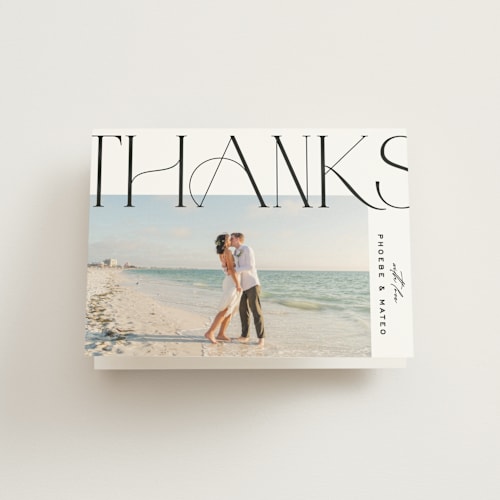 This is a lily wedding thank you cards with standard by Owl and Toad called numerical printing on strathmore in standard
