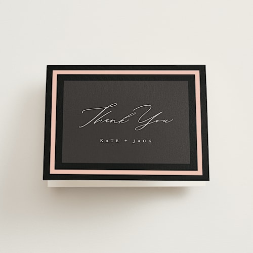 This is a onyx wedding thank you cards with standard by Eric Clegg called elance printing on strathmore in standard