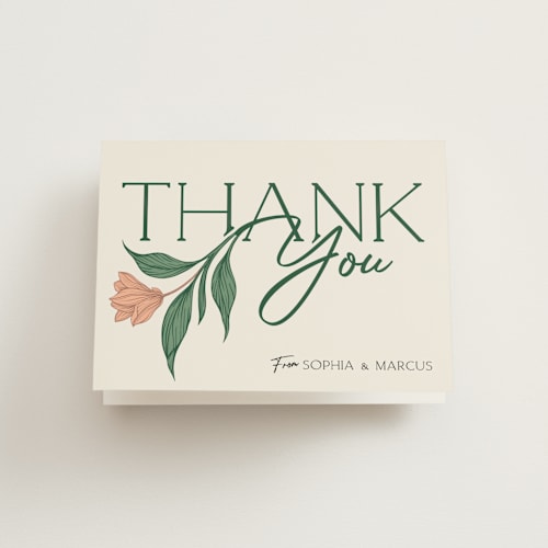 This is a almond wedding thank you cards with standard by GeekInk Design called charming printing on strathmore in standard