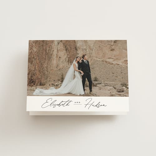 This is a snow wedding thank you cards with standard by Nicoletta Savod called macaron printing on strathmore in standard