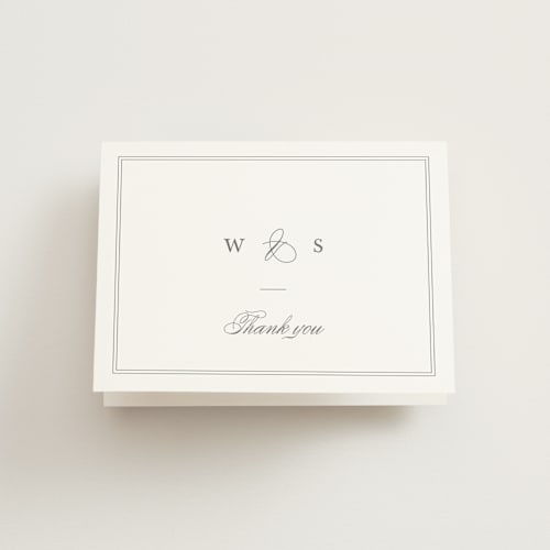 This is a ivory wedding thank you cards with standard by Amy Kross called crawford printing on strathmore in standard