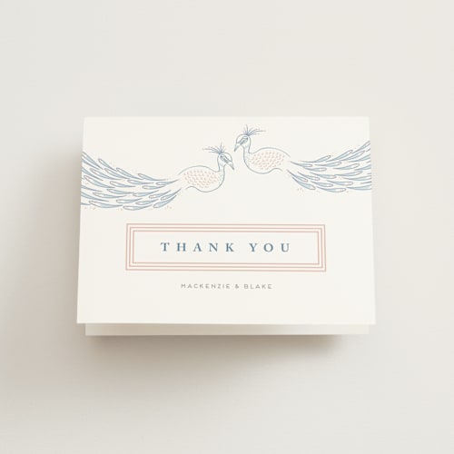 This is a cornflower wedding thank you cards with standard by chocomocacino called cicogne printing on strathmore in standard