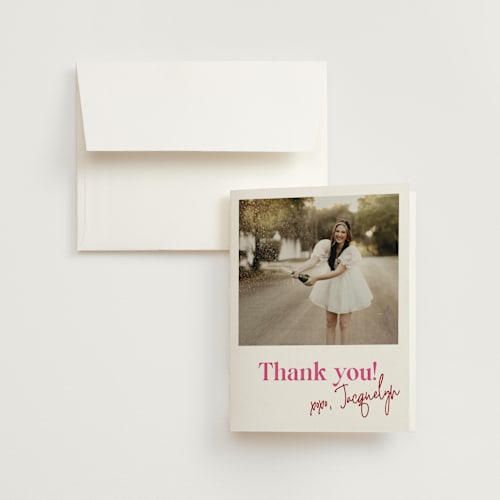 This is a rosebud wedding thank you cards with standard by Cass Loh called vintage cake printing on strathmore in standard