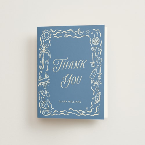 This is a sea wedding thank you cards with standard by Pati Cascino called on the coast printing on strathmore in standard