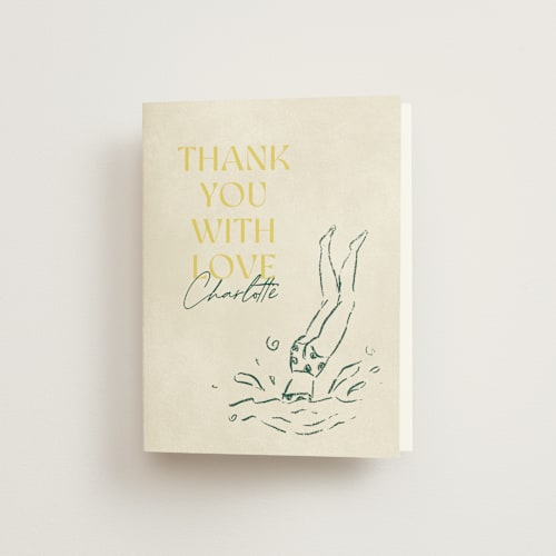 This is a island citrus wedding thank you cards with standard by Pixel and Hank called coastal drift printing on strathmore in standard