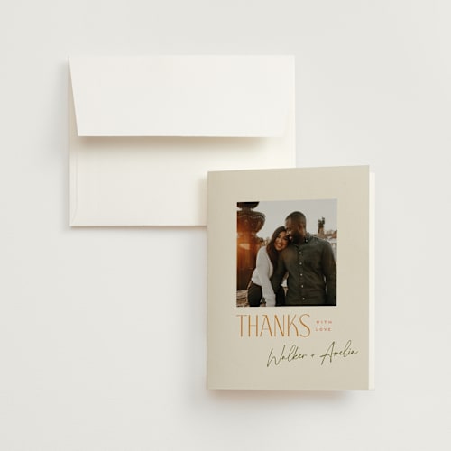 This is a desert wedding thank you cards with standard by Owl and Toad called north printing on strathmore in standard