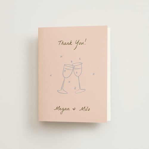 This is a petal wedding thank you cards with standard by Ani Somi called cup of love printing on strathmore in standard