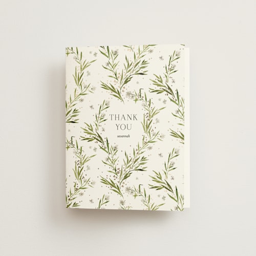 This is a diamond wedding thank you cards with foil pressed by Kate Ahn called aveline printing on strathmore in standard
